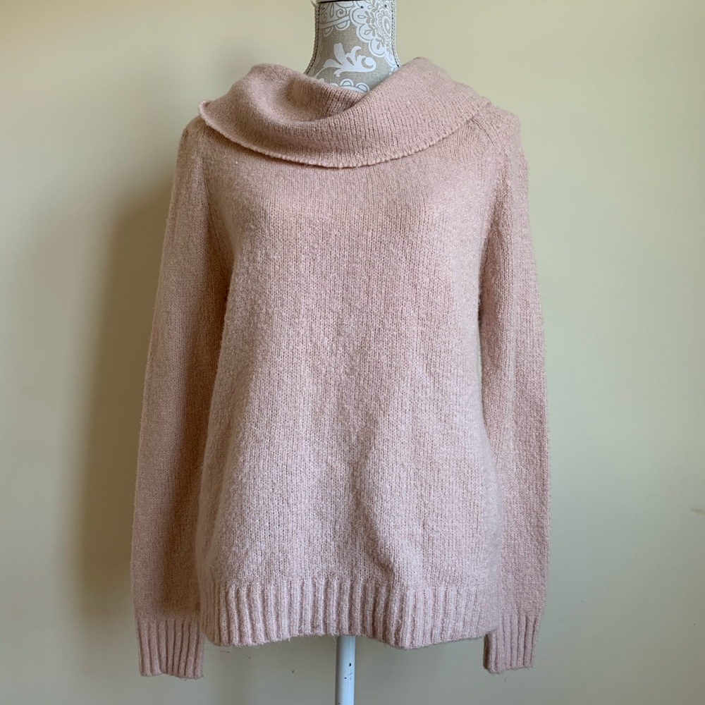 Charlotte Russe Cowl Fuzzy Pink Sweater Medium